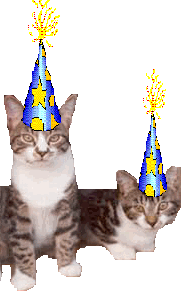 Wicked Twins in party hats