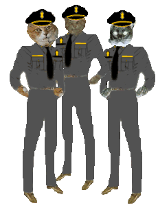 Agents Murff, Mr. Spock, and Tux