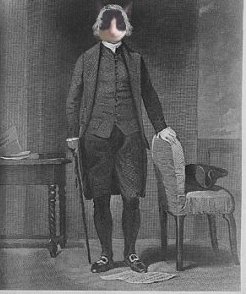 Biggie Fries in 18th century garb as Tom Paine